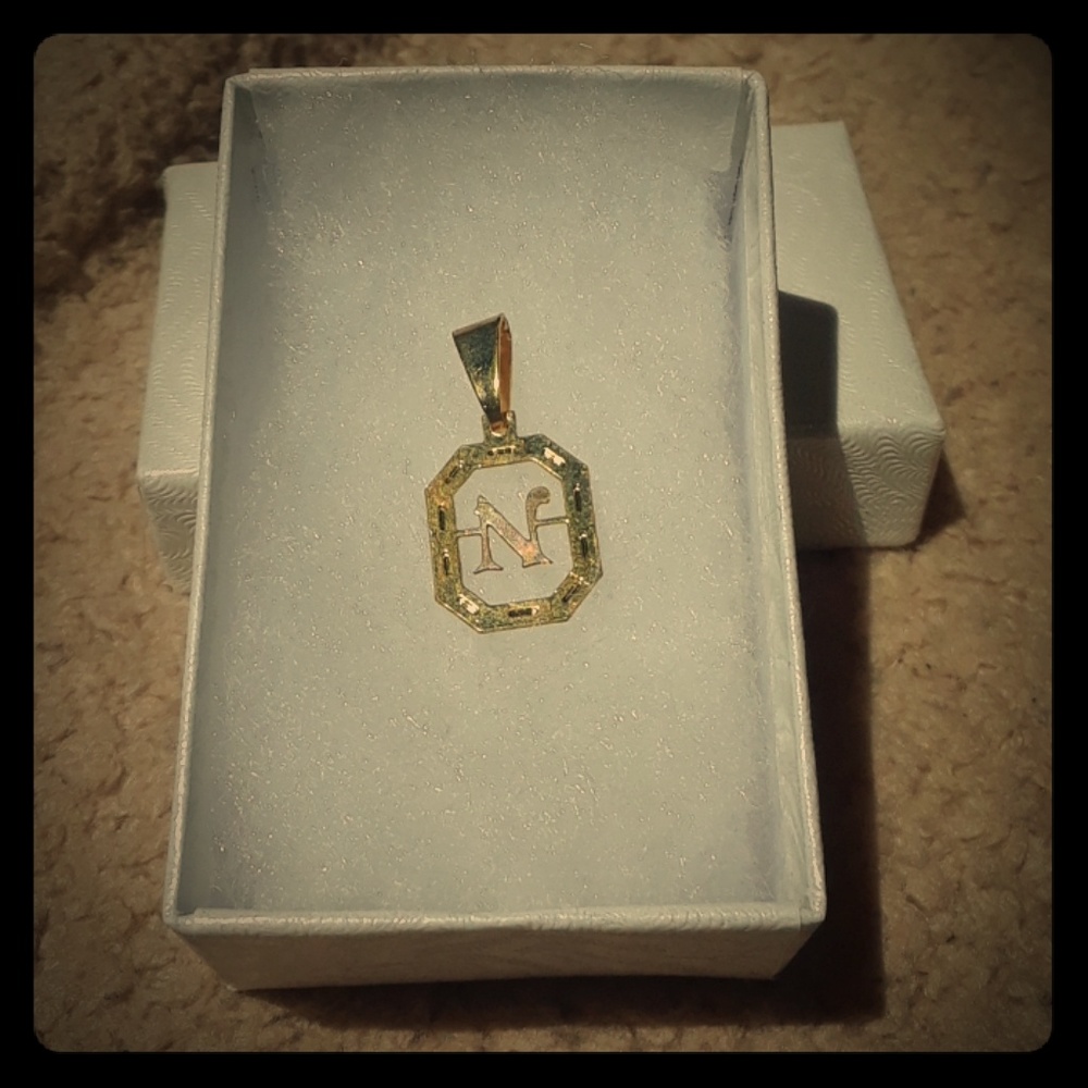 Gold Plated "N" Charm Nib - image 1